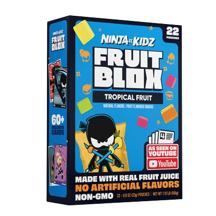 フルーツ村 FruitBlox Ninja Kidz Tropical Fruit Snacks, 22 Count