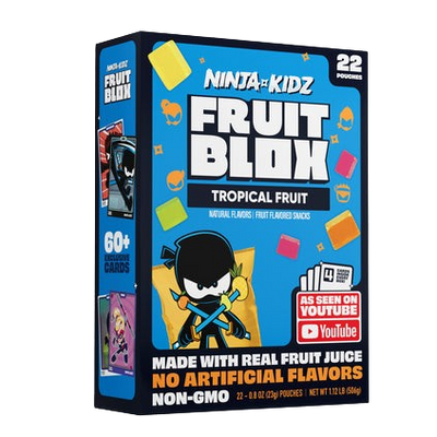 FruitBlox Ninja Kidz Tropical Fruit Snacks, 22 Count