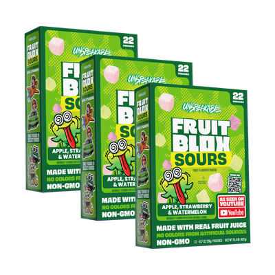 FruitBlox Sours Unspeakable Apple Strawberry Watermelon Fruit Snacks, 66 Count