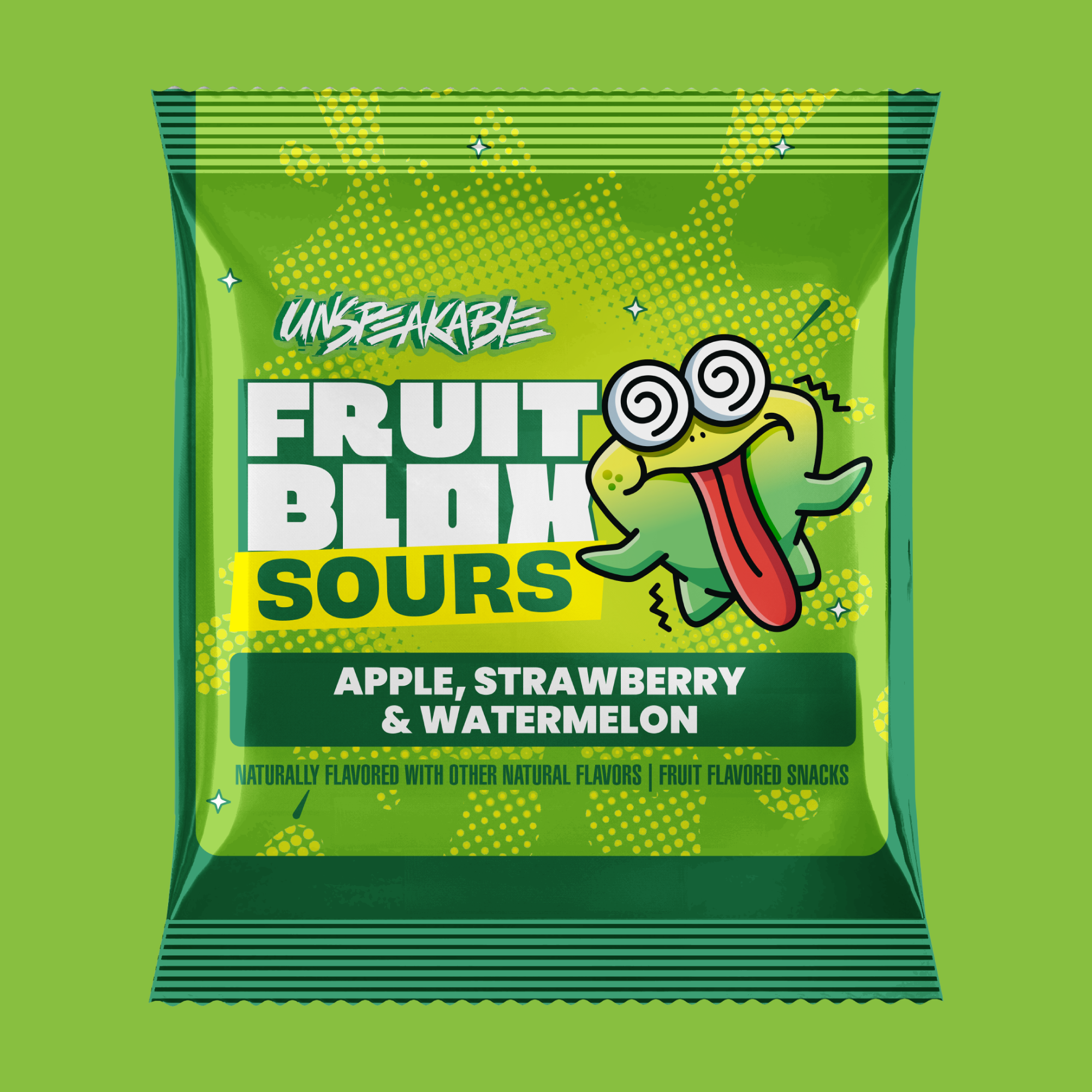 FruitBlox Sours Unspeakable Apple Strawberry Watermelon Fruit Snacks, 66 Count